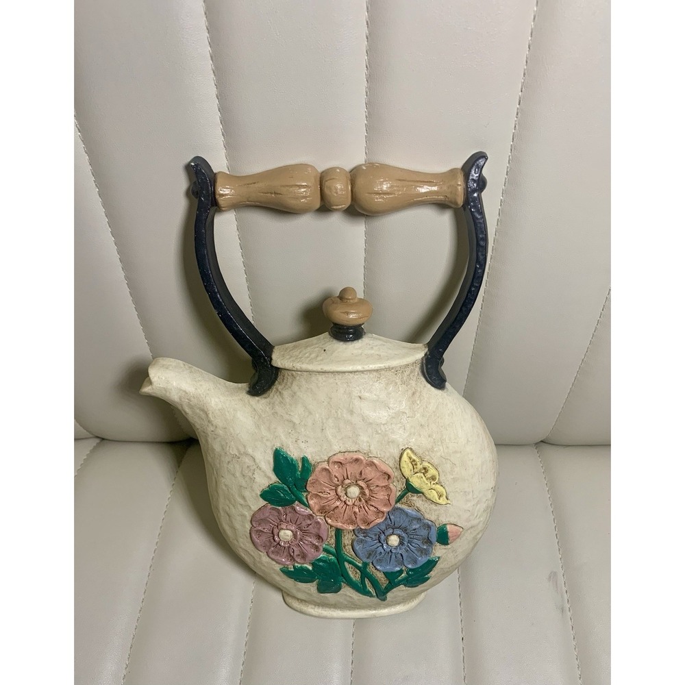 Vintage Syroco Homco Teapot Wall Plaque Floral Kitchen Decor 1995 USA 3309
